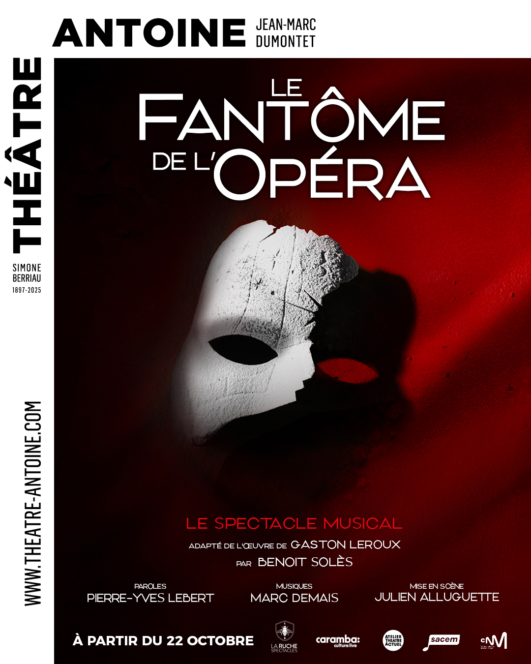 Le fantôme de l'opéra - Théâtre Antoine Paris